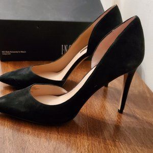 INC D'Orsay black suede heels 8.5 new
